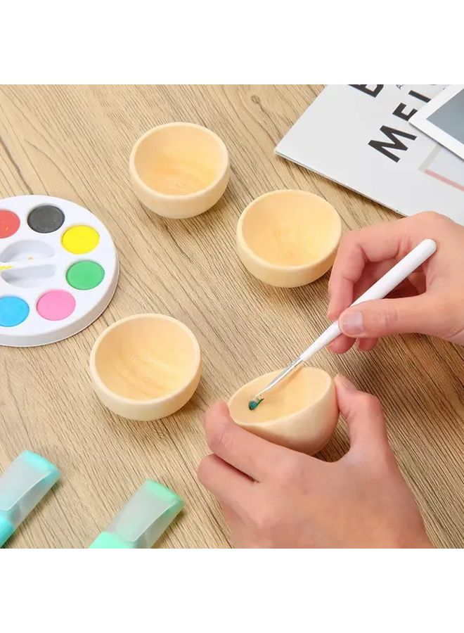 8pcs 40x24mm Unfinished Wooden Bowls Mini Round Craft Bowls For Home Decoration - Image 2